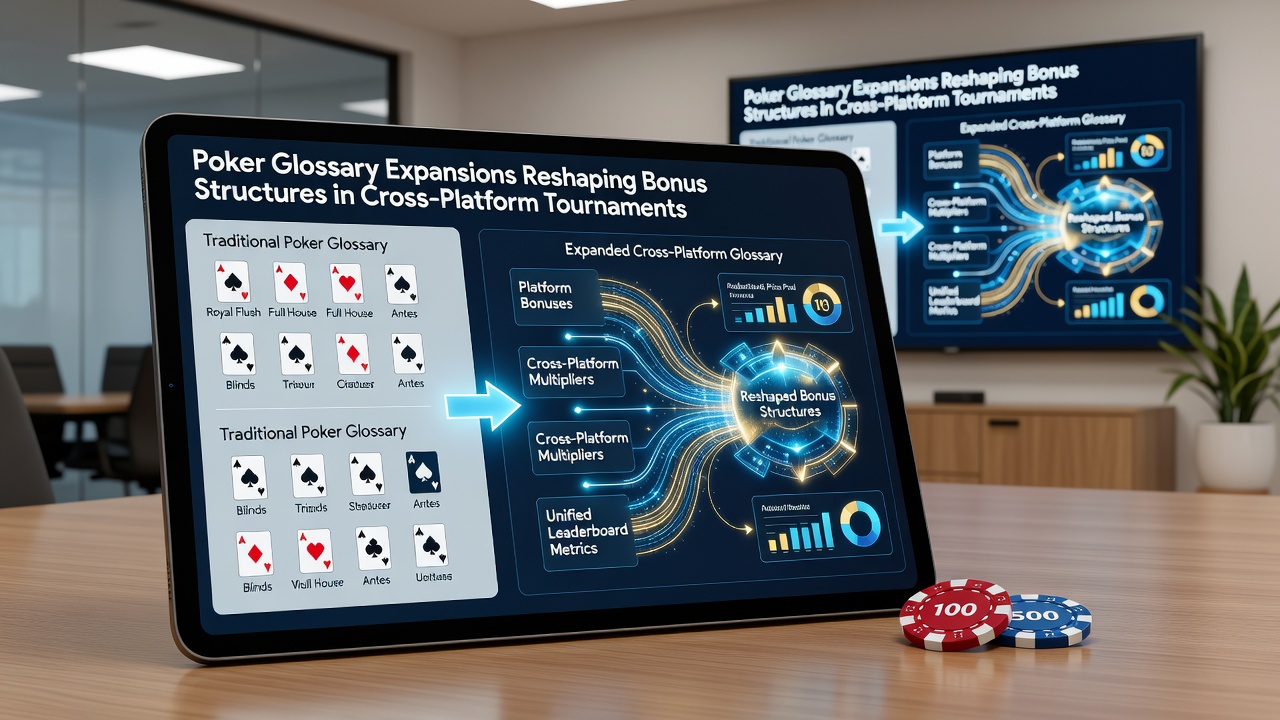 Grafik der viser integration af bonusstrukturer mellem mobile og live pokerturneringer